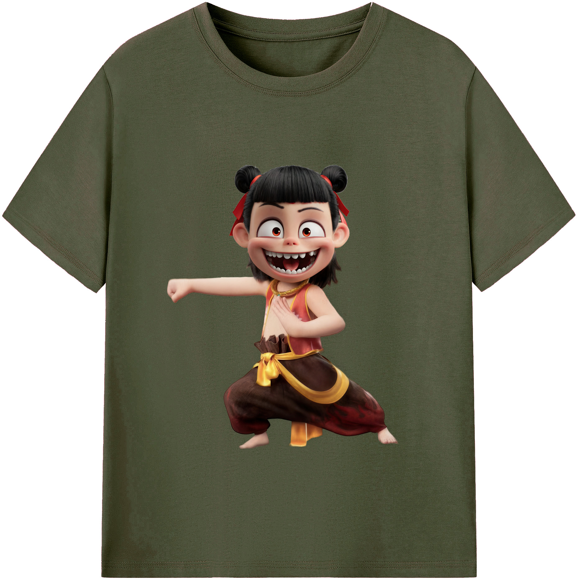 （画像用） Ne Zha 2 ナタ 魔童の大暴れ 綿100％ メンズ半袖Tシャツ｜肌触りやわらか＆通気性